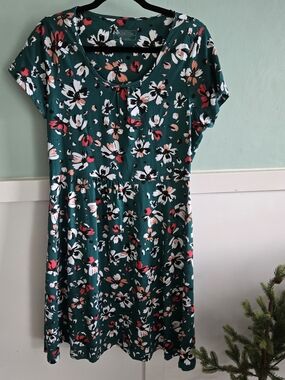 Mountain Warehouse Teal Floral Knit Dress Womens US Size 10 NWT Midi Dress